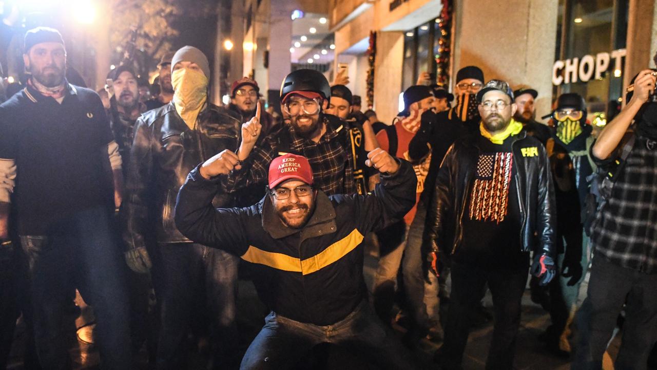 The Proud Boys have turned on Donald Trump after staunchly supporting him. Picture: Stephanie Keith/Getty Images/AFP