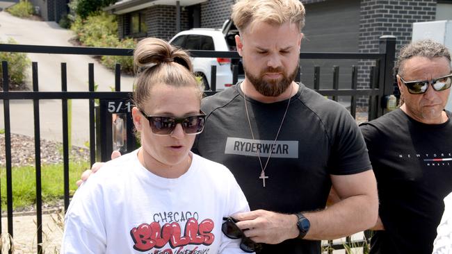 Ash Gordon’s sister Natalie Gordon, pictured with partner Hayden Cook, has demanded drastic action to combat a rise in violent home robberies. Picture: Andrew Henshaw