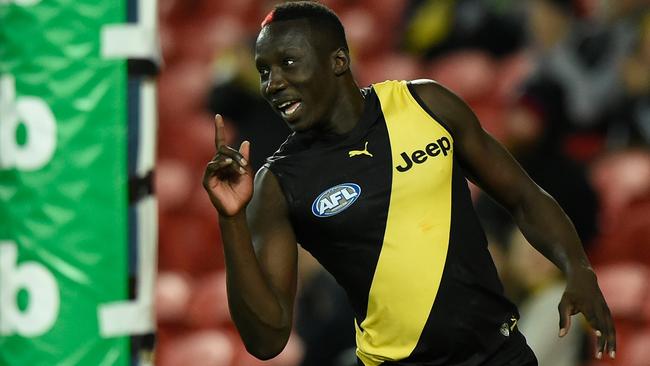 Mabior Chol provided plenty of spark for the Tigers. Picture: AFL Photos/Getty Images