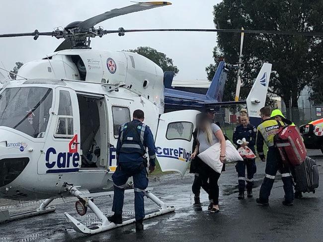 A pregnant woman was been flown to hospital after paramedics were blocked from taken the woman via road. Picture: Supplied