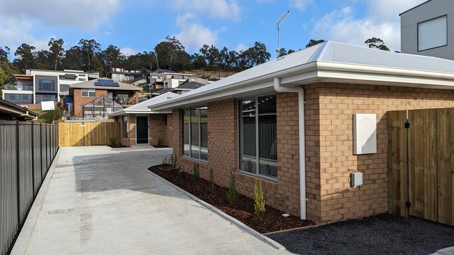 Two new two-bedroom social houses at Newstead, Launceston. Picture: Alex Treacy