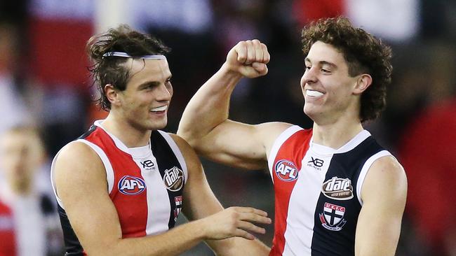 Nick Coffield and Hunter Clark were both drafted in the top 10 by the Saints. Picture: Michael Dodge/Getty Images via AFL Photos