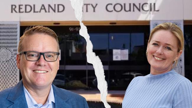 Redland City Council CEO Andrew Chesterman and mayor Jos Mitchell.