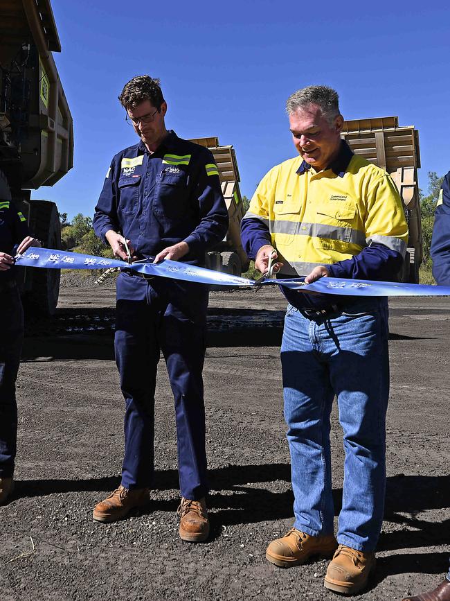 Scott Stewart cuts the ribbon on New Acland’s expansion. pic Lyndon Mechielsen