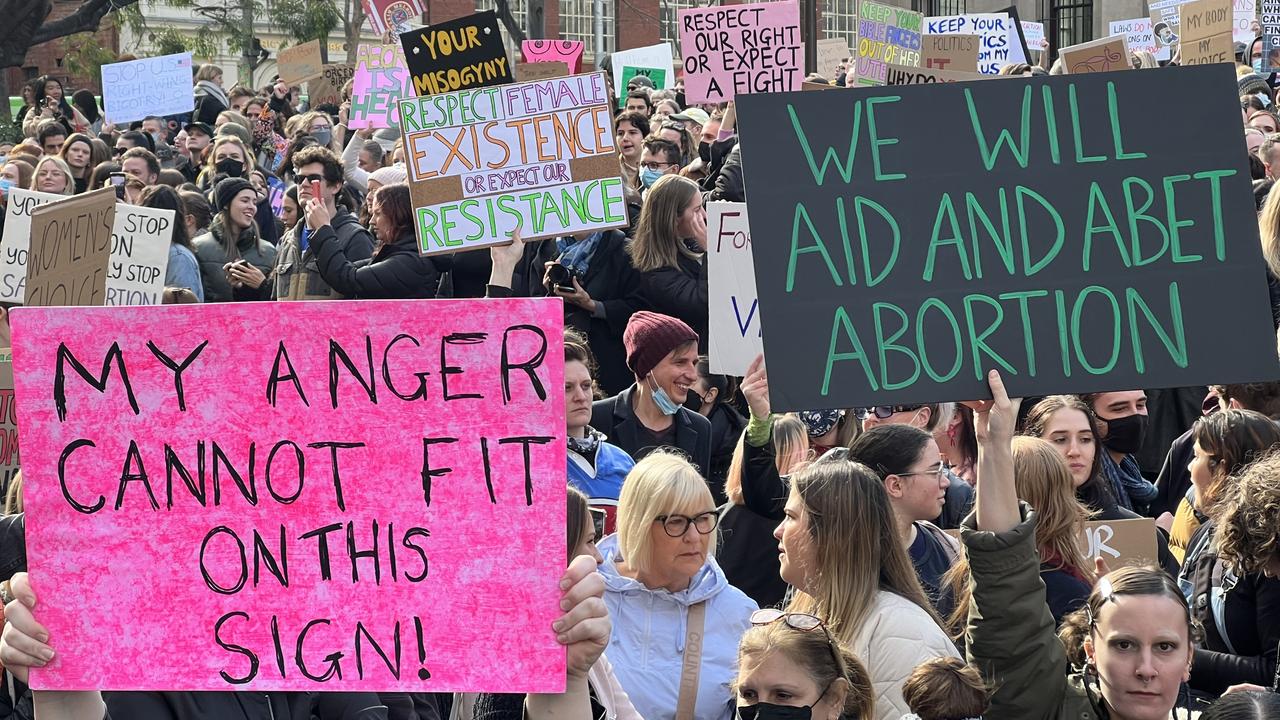 Funding and universal access to abortion in Australia was called for by the protesters. Picture: Chantelle Francis/ news.com.au