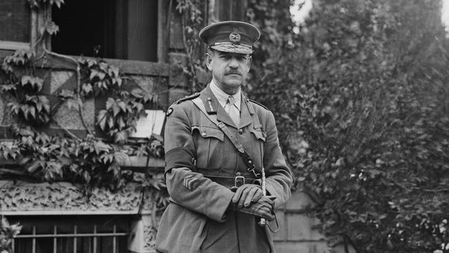 John Monash at his HQ in Villers-Bretonneux. Picture:  Australian War Memorial