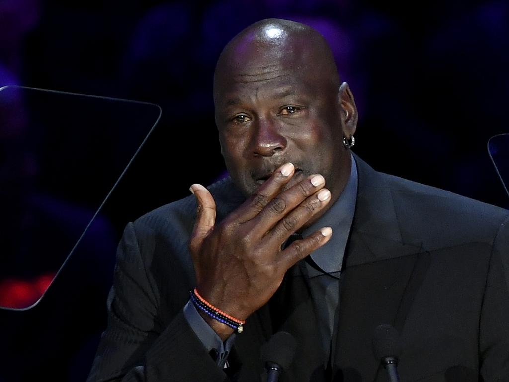 Jordan got emotional at Kobe’s funeral.