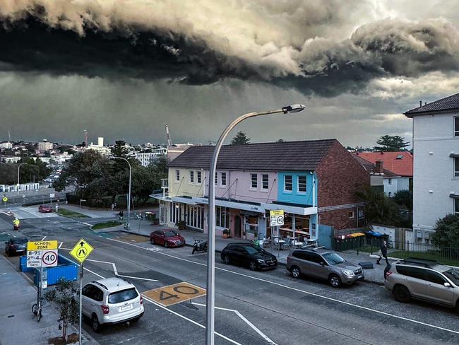 Storm front crossing Bondi Beach Picture: Facebook