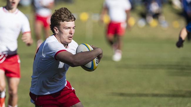 Finn Kendall for Ipswich Grammar School 1st XV against Toowoomba Grammar School 1st XV in GPS Queensland Rugby round two at TGS Old Boys Oval, Saturday, July 20, 2024. Picture: Kevin Farmer