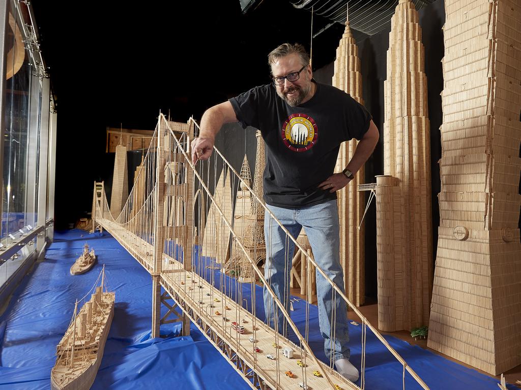 Stan Munro - Largest toothpick sculpture. Picture: Kevin Scott Ramos/Guinness World Records