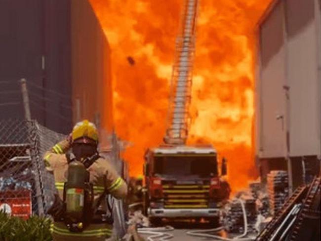 A massive fireball explosion in Dandenong. Picture: SES Chelsea Unit