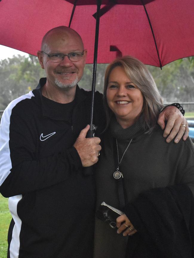 Peter and Brooke Spreadborough at the CQ Capras game against the Ipswich Jets in Round 12 of the Hostplus Cup at Rugby Park, Rockhampton, on June 1, 2024.