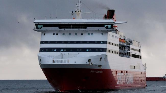 the Spirit of Tasmania arrives in Geelong. Picture: Mark Wilson