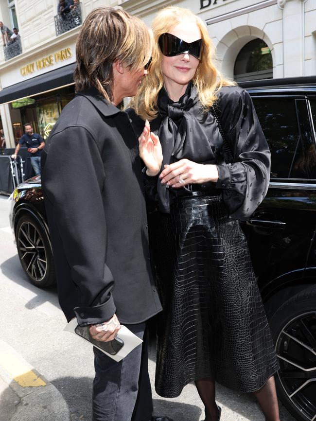 Keith Urban and Nicole Kidman outside Paris Fashion Week. Picture: Jacopo M. Raule/Getty Images For Balenciaga