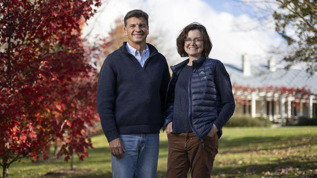 Angus Taylor and wife Louise at their home in Gundary, NSW. Picture: Martin Ollman