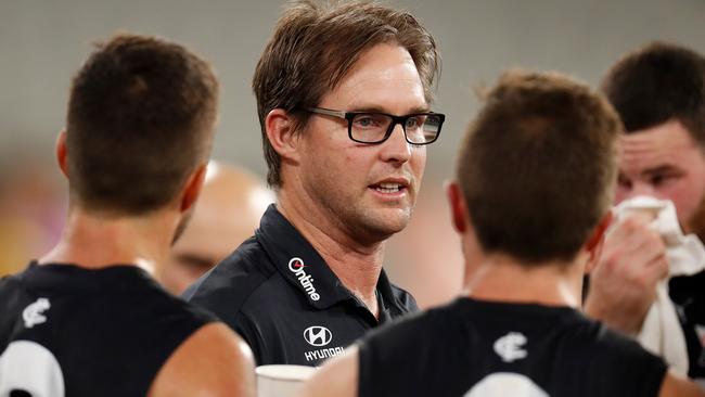 Brownlow medallist Gerard Healy thinks David Teague’s Carlton side is well placed if it can bolster its midfield and ruck stocks. Picture: Michael Willson/Getty Images