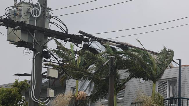 Gold Coast battered by Cyclone Alfred, as it made land. Picture: Glenn Hampson