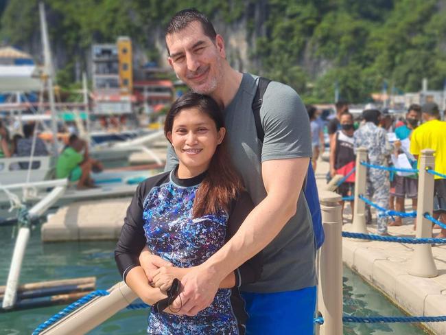 John Totsis and Liezl Rubillos during a holiday in the Philippines.