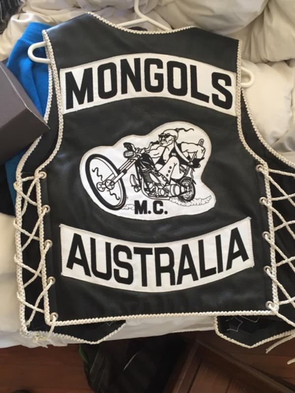 Mongols bikie colours found in a Biggera Waters raid. Photos: Supplied.