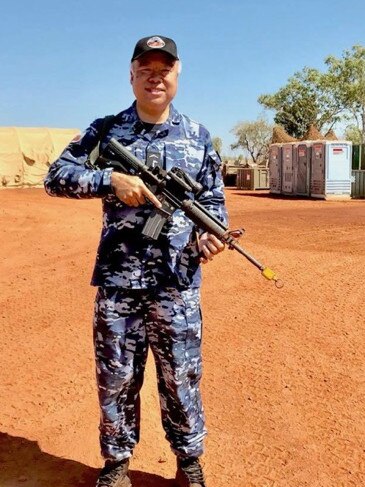 Ian Goodenough at the Coalition’s bonding session at a gun club last month.