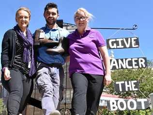 KICKING OFF: Tori Fleeting, Tallis Landers and Liana Leard ahead of this weekend's Relay for Life. Picture: Ellen Ransley