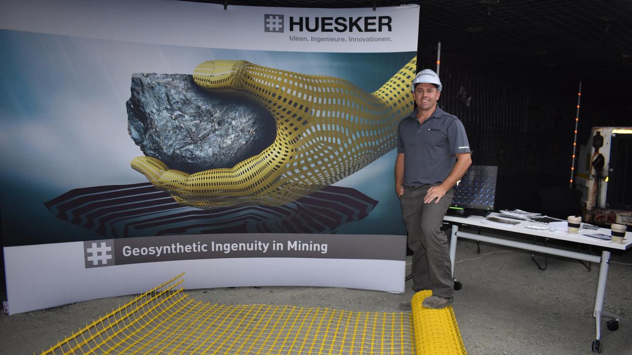 Huesker accounts executive Steve Stockley at the Resources Centre of Excellence open day. Picture: Melanie Whiting