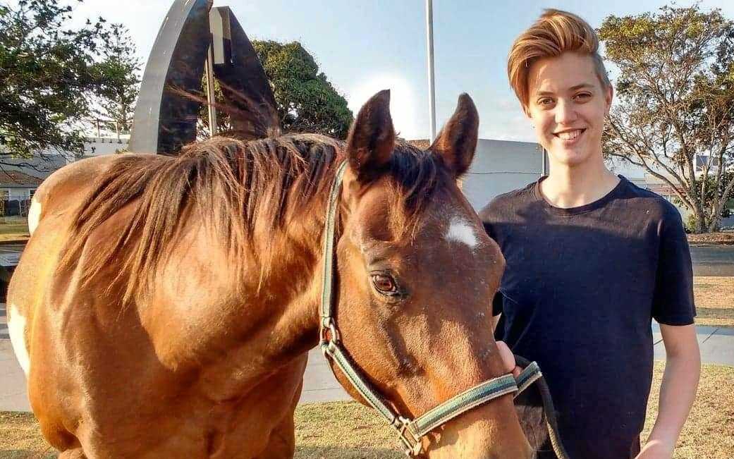 FRIENDS: Sarah Carriage will be riding RDA's therapy horse Bosco along Grant St, Ballina, to her school formal. Picture: Contributed