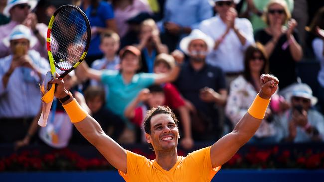 Rafael Nadal celebrates.