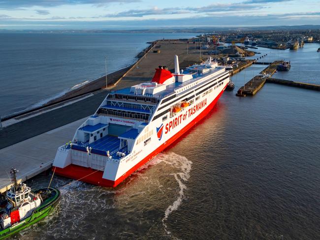 Alamy Live News. 2YRB7A1 Leith, Edinburgh, Scotland, UK.  3rd December, 2024.  The newly built Spirit of Tasmania IV passenger ferry arrives at Port of Leith to be. Mothballed for up to two years. The 212m-long dual-fuel  ferry will be stored at Port of Leith because it is too large to fit the existing berths in the Australian city of Devonport. It was moved from it?s shipyard in Finland because of winter pack ice. The controversy has been politicians resign and is being called the biggest State scandal in a decade.  Iain Masterton/Alamy Live News This is an Alamy Live News image and may not be part of your current Alamy deal . If you are unsure, please contact our sales team to check.