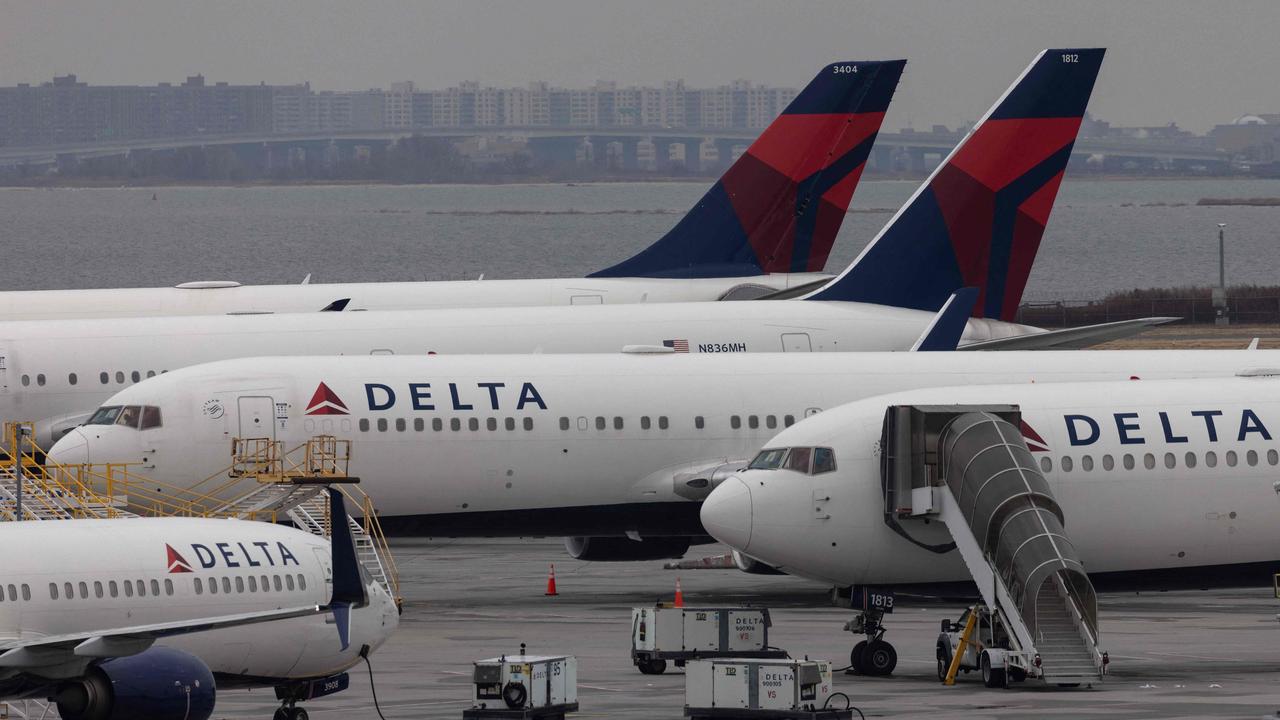 Two staff died after a tyre burst on a Delta airlines jet in Atlanta. (Photo by Yuki IWAMURA / AFP)