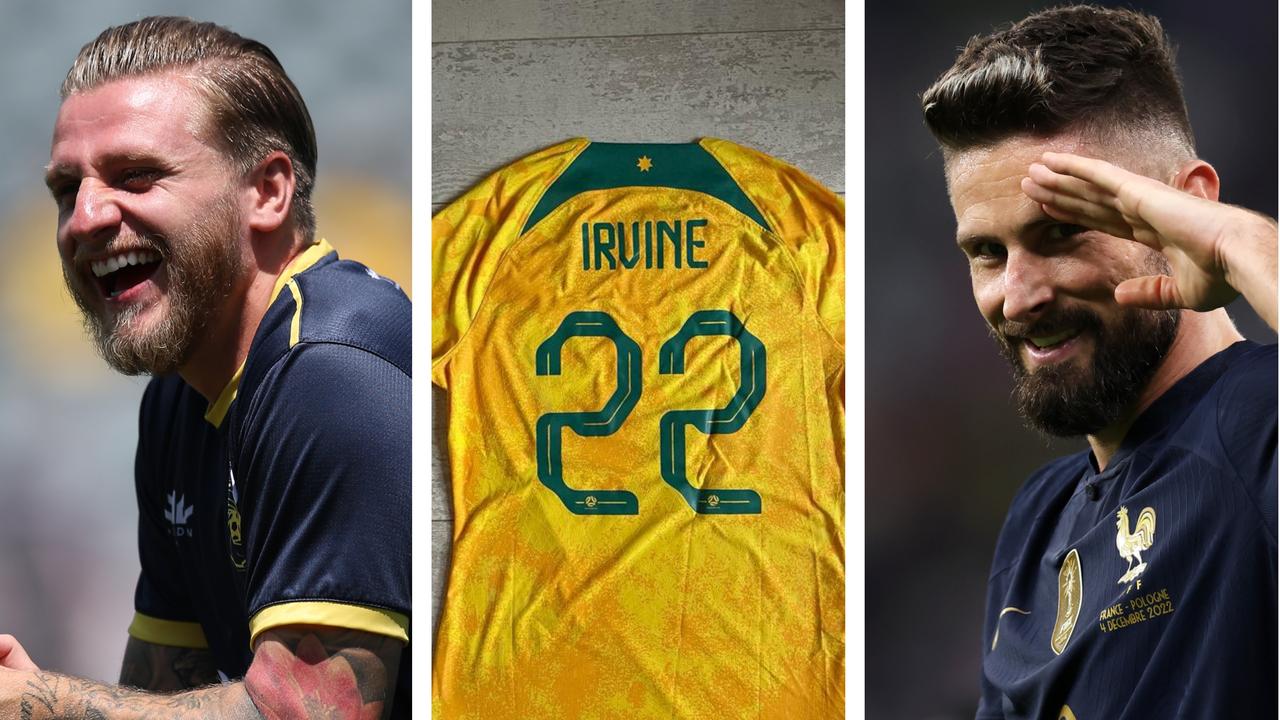 Réponse Twitter d’Olivier Giroud à Jason Cummings, maillot Jackson Irvine, France vs Australie Socceroos