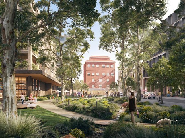 Artist impression of part of the proposed $1bn, 1000-home neighbourhood development on the old West End brewery site at Thebarton. Picture: Supplied