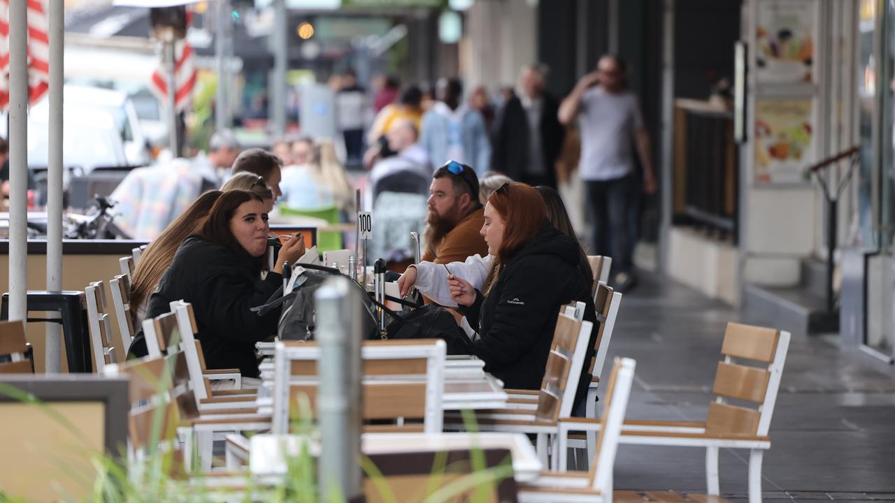 Diners on Rundle St. Picture: David Mariuz