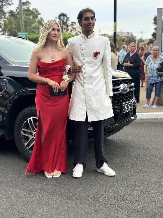 The students of Aldridge State High School arriving at their formal.