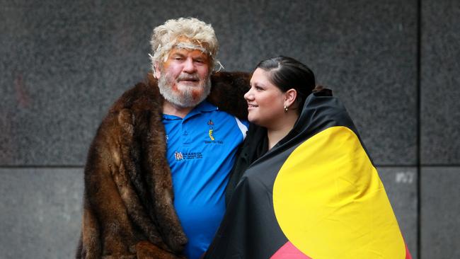 Former ATSIC chairman Geoff Clark outside of the Federal Court in Victoria.