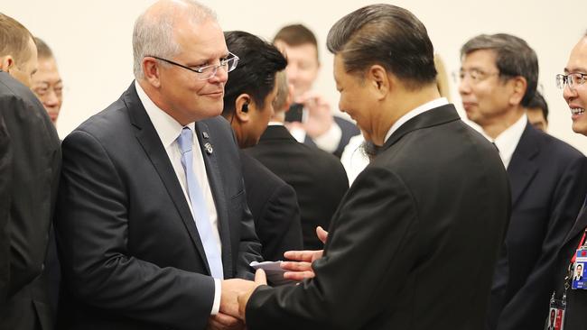 Scott Morrison with China’s President Xi Jinping at the G20 in 2019. Picture: Adam Taylor/PMO