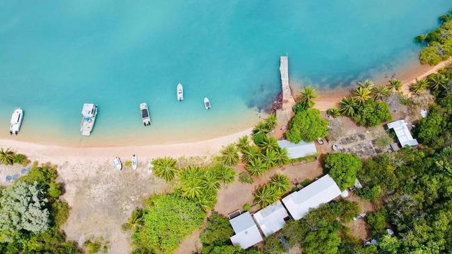 A new tourist offering at Albany Island off the coast of Cape York boasting a wealth of history and culture is now offering bushwalking, tours of ancient Indigenous cave art and some of the best fishing in Australia. Picture: Albany Island