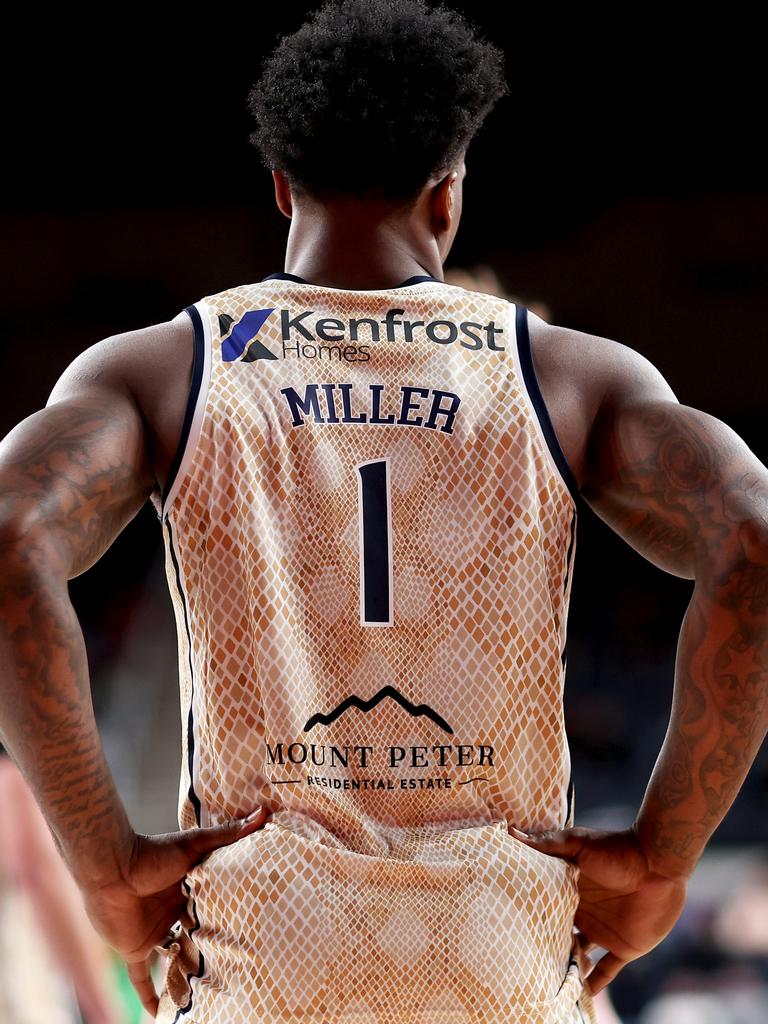 WOLLONGONG, AUSTRALIA - OCTOBER 26: Patrick Miller of the Taipans looks on during the round five NBL match between Illawarra Hawks and Cairns Taipans at WIN Entertainment Centre, on October 26, 2023, in Wollongong, Australia. (Photo by Mark Kolbe/Getty Images)