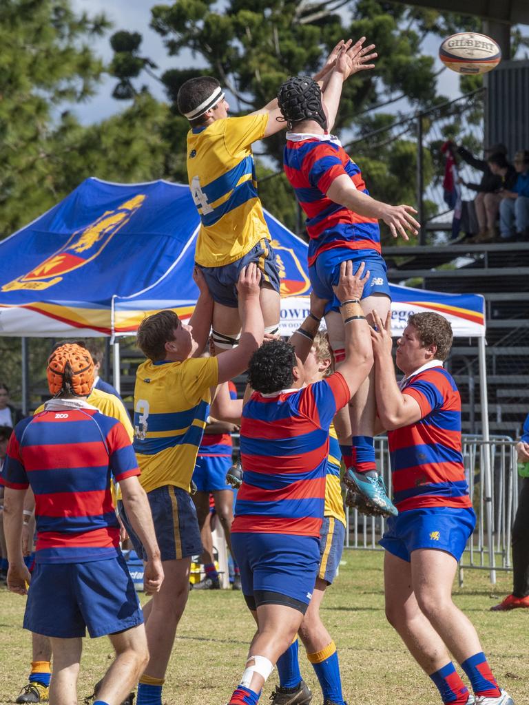 Second XVs Downlands vs TGS. O'Callaghan Cup day at Downlands College. Saturday, August 6, 2022. Picture: Nev Madsen.