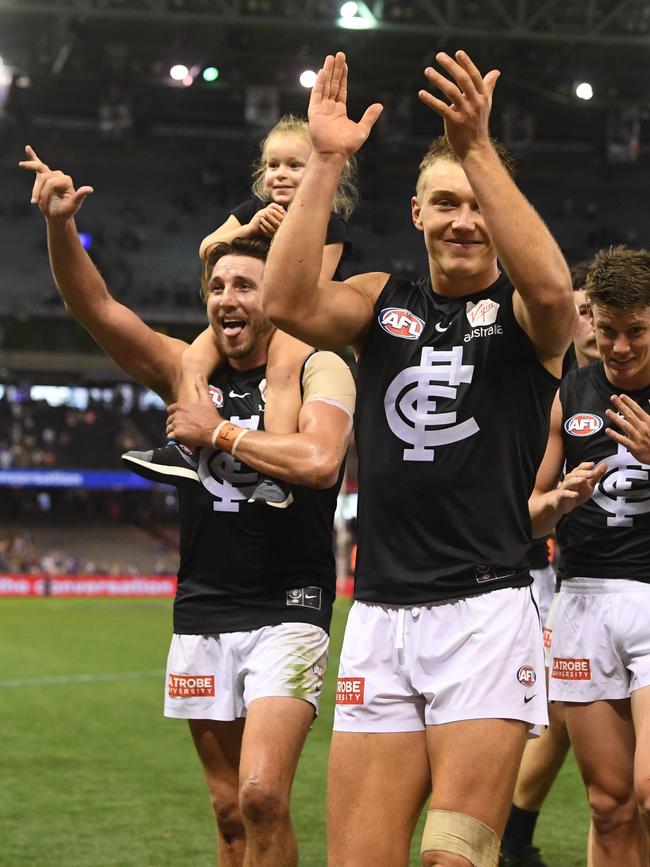 Patrick Cripps after the Blues’ victory last weekend. 