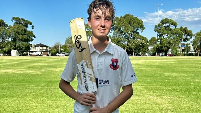 Nick Critchley after carrying his bat to make 72 not out for Bentleigh’s thirds on Saturday.