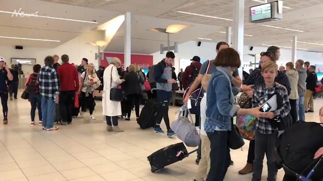 Mitch McGovern arrives at Adelaide Airport