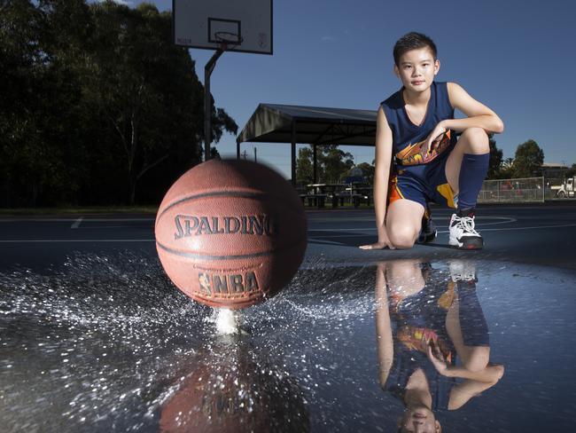 Liverpool Leader - Kaiser Tat (11 years old, pictured) plays for Camden Valley Wildfire basketball team.  Photographs taken of this week's LSS / Local Sports Star / JSS at Collimore Park, Liverpool NSW Australia