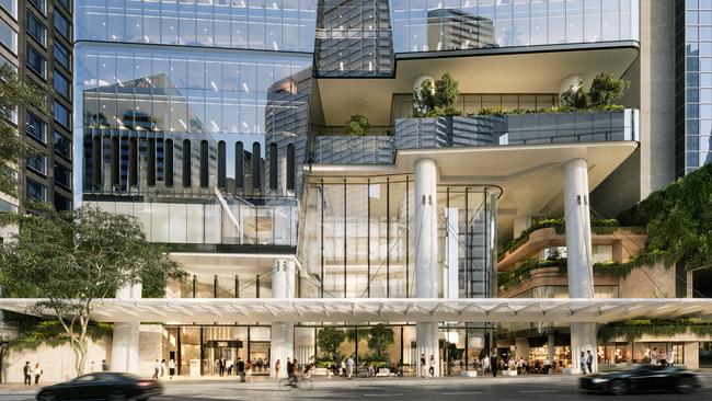 An artist's impression of Charter Hall's/Investa's office tower at 360 Queen St in the Brisbane CBD.