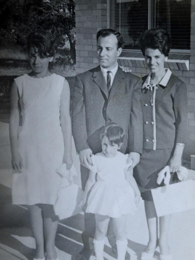 Giota Hrissis on right pictured with her husband Stelios, sister Maria (left) and daughter Marcia (front).