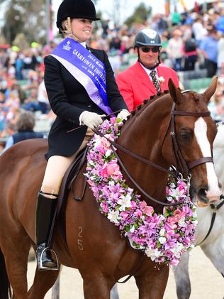 Royal Melbourne Show 2014 Wednesday. Garryowen. Show Horses. Pictured: 2014 Garryowen winner Shae Hanger riding Chosen One. PICTURE: ZOE PHILLIPS