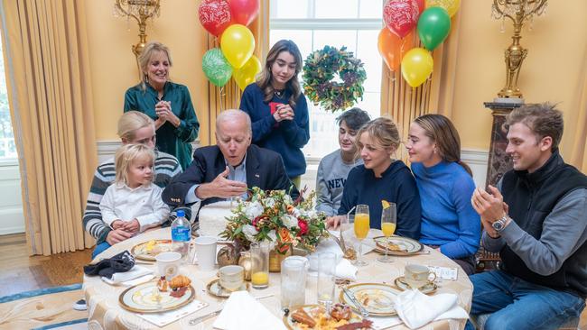 President Joe Biden's 80th birthday celebrations including him blowing out candles on 