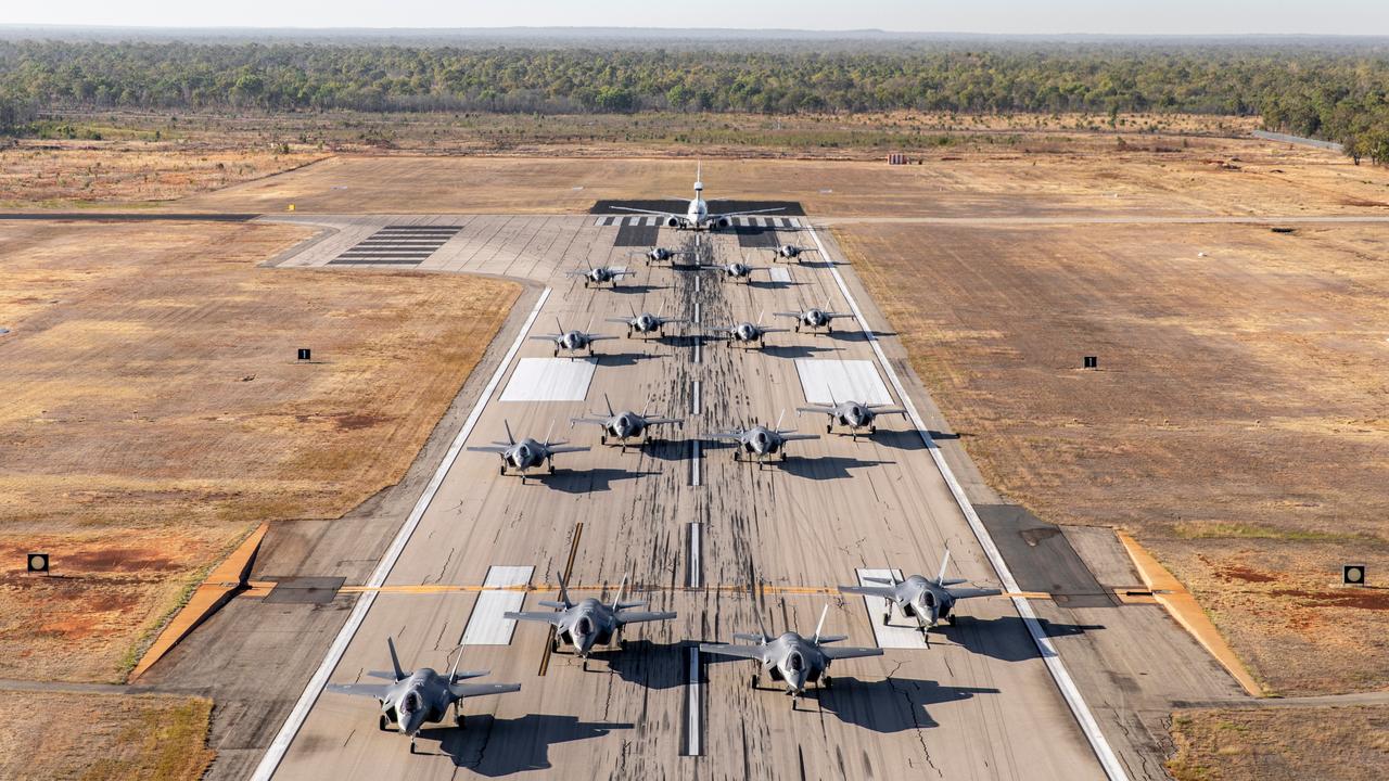 Aircraft from the RAAF and US Marine Corps at the RAAF Base Tindal flight line for Exercise Pitch Black 2022.