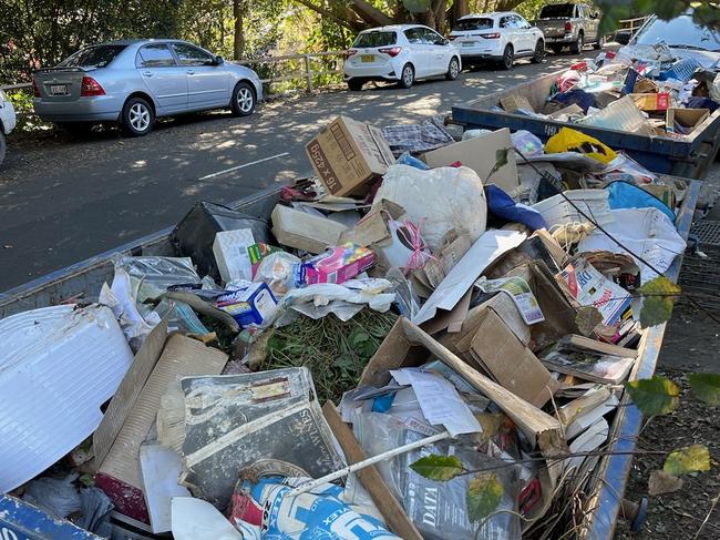 The soaked items inside the home filled nine skips.