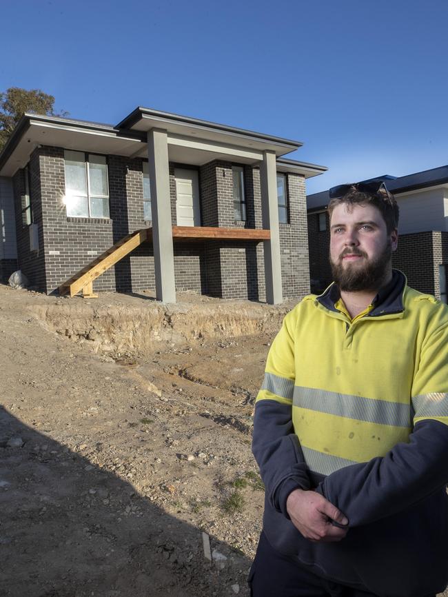 Jack Bird is one of the first homeowners who was building a home at Risdon Vale through Multi-Res Builders. His house remains incomplete.